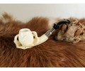 Block Meerschaum Silvery Eagle Claw Pipe