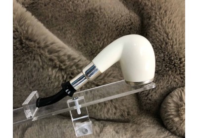 Block Meerschaum Silvery Smooth Billiard Pipe