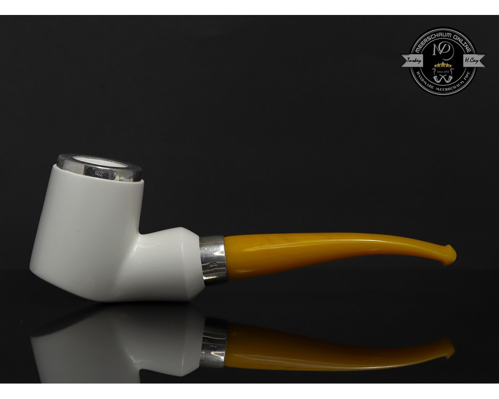 Handmade Block Meerschaum Silvery Pipe