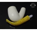 Handmade Block Meerschaum Full Bent Billiard Pipe Handmade Block Meerschaum Full Bent Billiard Pipe