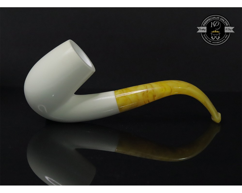 Handmade Block Meerschaum Full Bent Billiard Pipe Handmade Block Meerschaum Full Bent Billiard Pipe