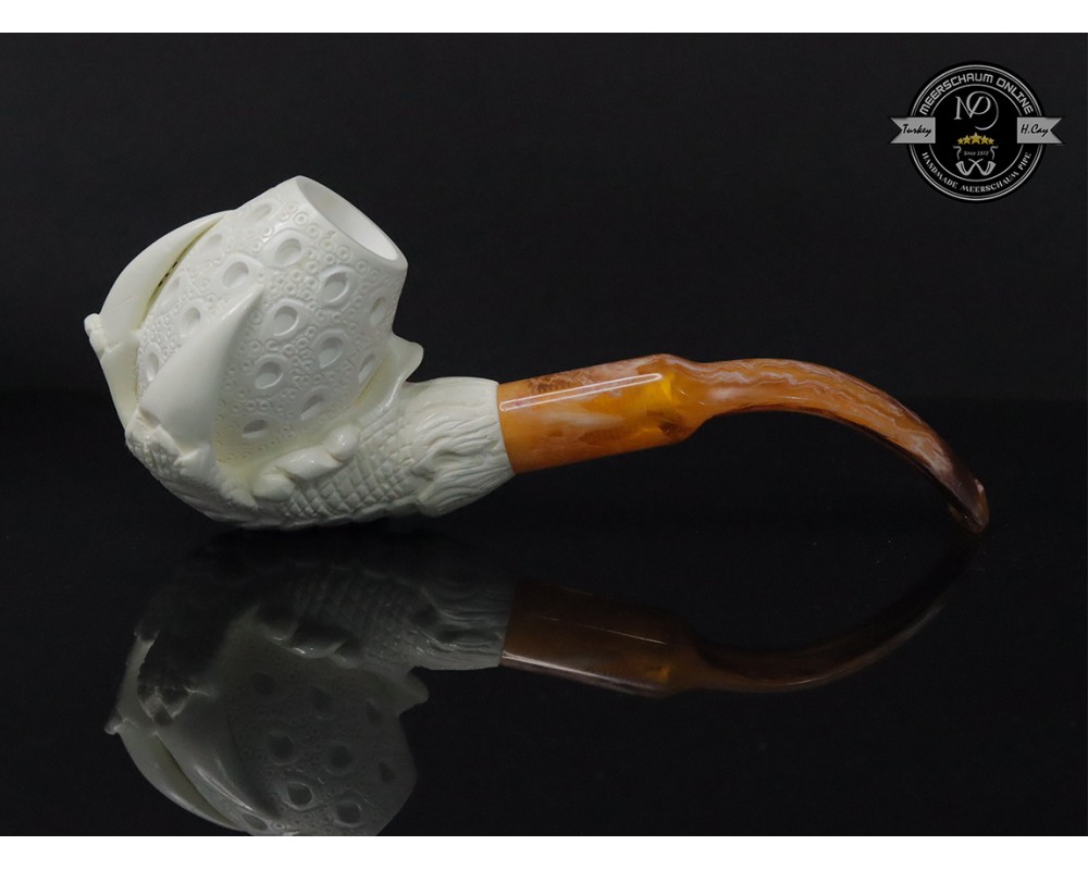 Handmade Block Meerschaum Eagle Claw Pipe