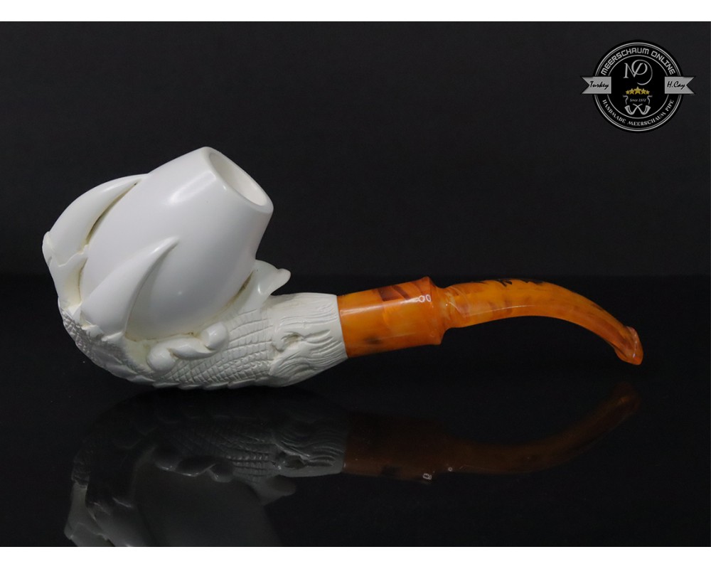 Handmade Block Meerschaum Eagle Claw Pipe