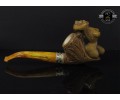 Handmade Block Meerschaum Silvery Naked Girl Pipe