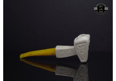 Block Meerschaum Flower Design Pipe