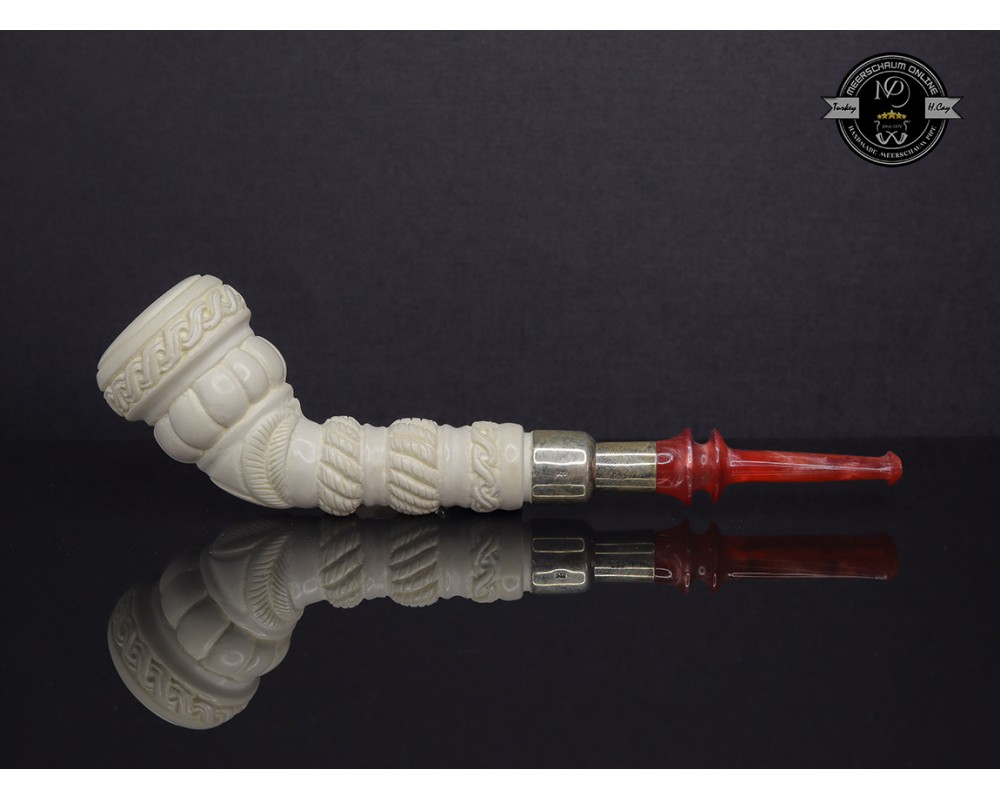 Block Meerschaum Silvery Horn Pipe