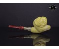 Block Meerschaum Silvery Dog Pipe