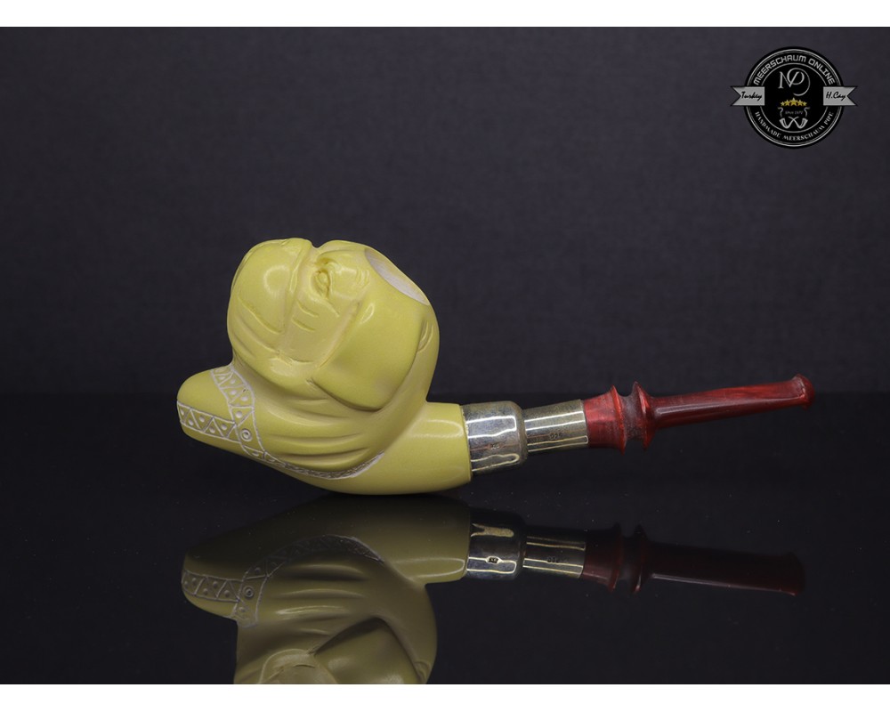 Block Meerschaum Silvery Dog Pipe