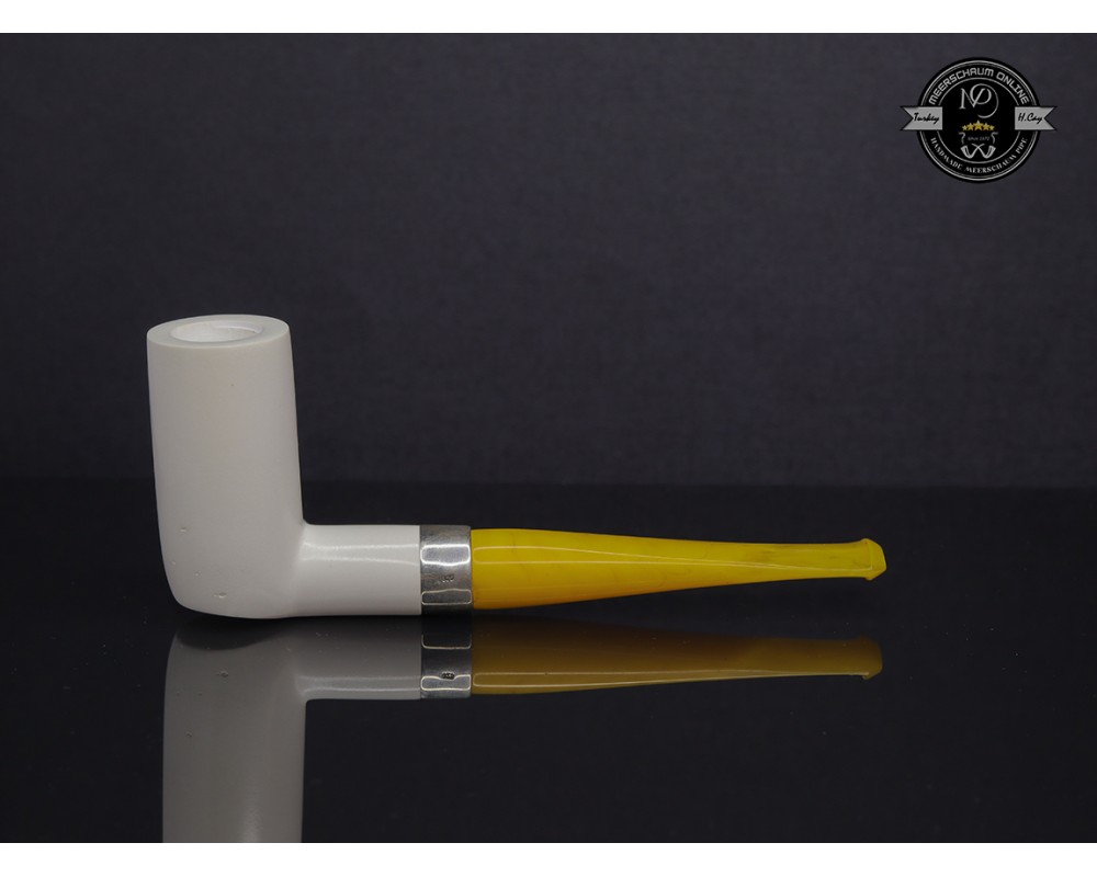 Block Meerschaum Silvery Billiard Pipe