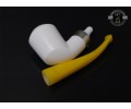 Handmade Block Meerschaum Silvery Band Pipe