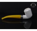 Handmade Block Meerschaum Silvery Band Pipe