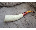 Horn Pipe Carved Basket Figure Horn Pipe Carved Basket Figure