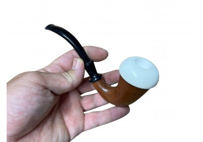 Meerschaum Calabash Pipe -Handmade (Okume Wood) Sherlock Holmes Style