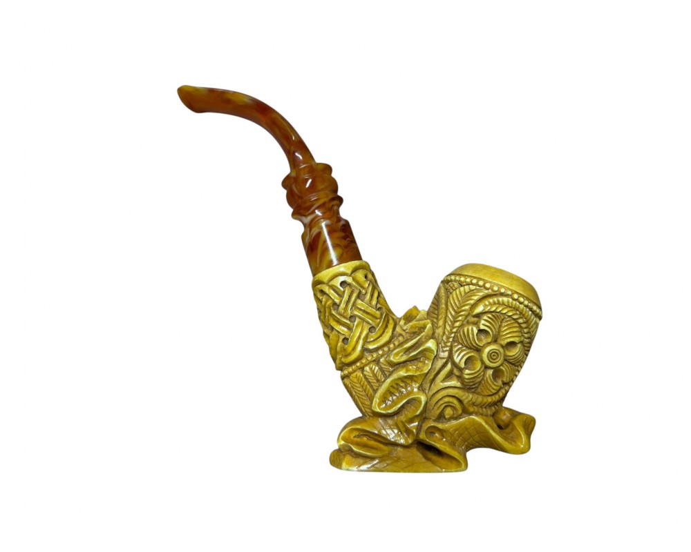 Block Meerschaum Ancient Scroll Pipe Block Meerschaum Ancient Scroll Pipe