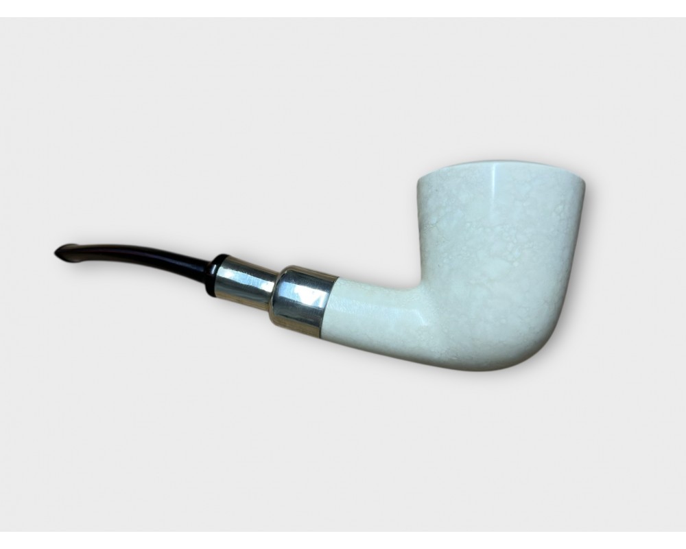 Handmade Block Meerschaum Special Stone Silvery Pipe