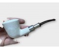Handmade Block Meerschaum Special Stone Silvery Pipe