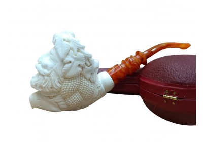 Bacus And Eagle Hand Carved Meerschaum Pipe