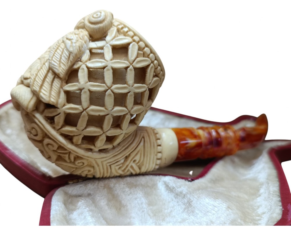 Block Meerschaum owl pipe Block Meerschaum owl pipe