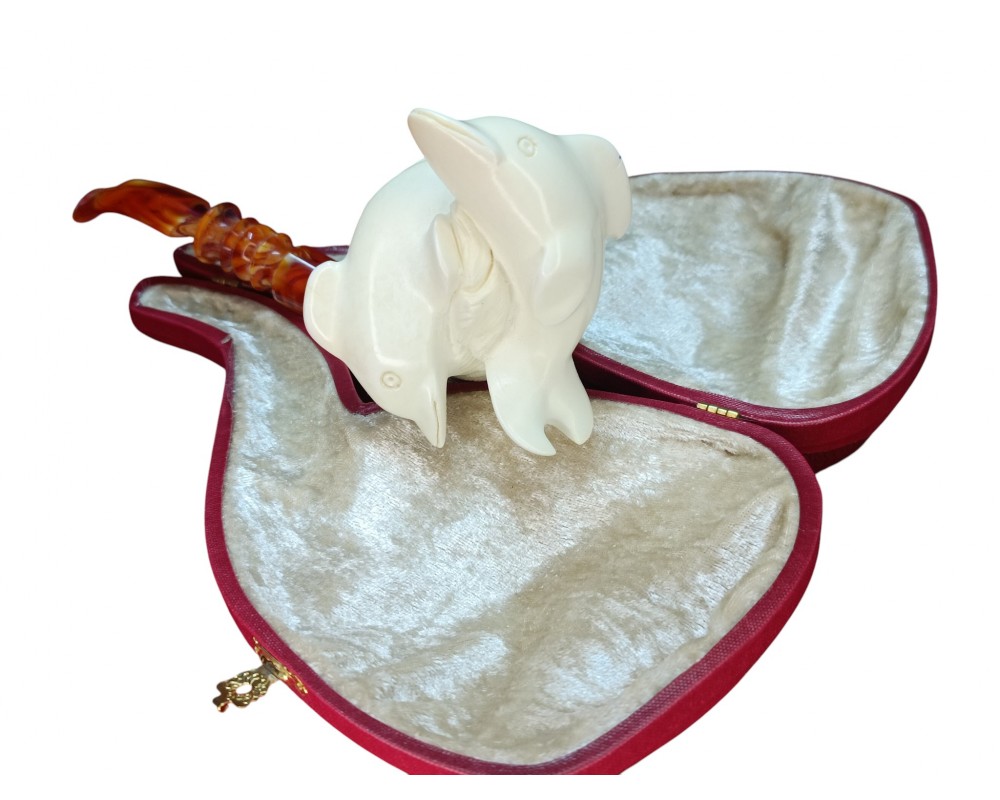 Block Meerschaum dolphin Pipe